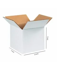 White, 03ply, Cube, Corrugated, Multipurpose, Boxes, 5in x 5in x 5in, Pack of 100