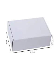 White, 03ply, Flat, Corrugated, Multipurpose, Boxes, 4in x 4in x 1.5in, Pack of 100