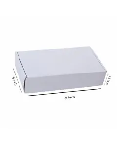 White, 03ply, Flat, Corrugated, Multipurpose, Boxes, 8in x 5in x 1.5in, Pack of 100
