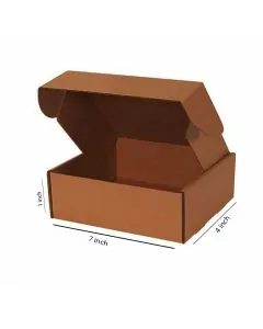 Brown, 03ply, Tab lock, Corrugated, Multipurpose, Boxes, 7in x 4in x 1in, Pack of 100