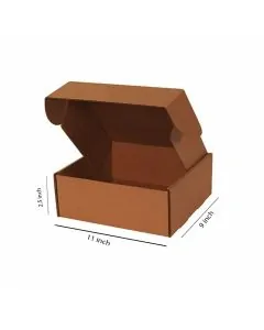 Brown, 03ply, Tab lock, Corrugated, Multipurpose, Boxes, 11in x 9in x 2.5in, Pack of 100