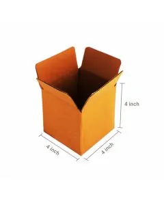 Brown, 03ply, Cube, Corrugated, Multipurpose, Boxes, 4in x 4in x 4in, Pack of 100