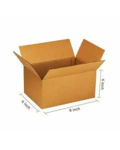 Brown, 03ply, Universal, Corrugated, Multipurpose, Boxes, 8in x 6in x 6in, Pack of 100