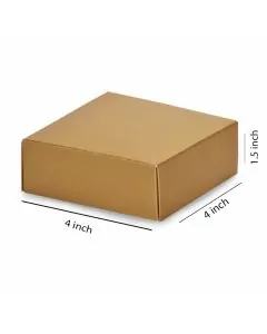 Brown, 03ply, Flat, Corrugated, Multipurpose, Boxes, 4in x 4in x 1.5in, Pack of 100