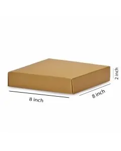 Brown, 03ply, Flat, Corrugated, Multipurpose, Boxes, 8in x 8in x 2in, Pack of 100