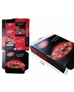 Printed, 03ply, Flat, Corrugated, Pizza, Boxes, 7in x 7in x 1.5in, Pack of 100