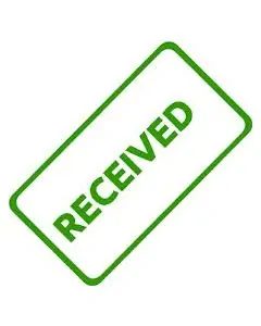 Printed, "RECEIVED", Stickers, 2in x 3in, Pack of 100