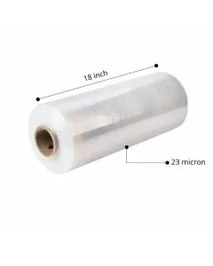 Transparent, 23microns, Stretch Wrap, Rolls, 18in, Pack of 1