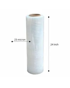 Transparent, 23microns, Stretch Wrap, Rolls, 24in, Pack of 1