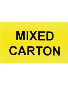 Printed, "MIXED CARTON", Stickers, 5in x 3in, Pack of 100