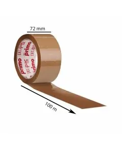 Brown, 40microns, Round, Self adhesive, Tapes, 72mm x 100m, Pack of 48