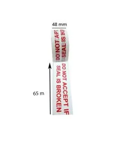 Transparent, 40microns, Do Not Accept If Seal isBroken, Self adhesive, Tapes, 48mm x 65m, Pack of 12