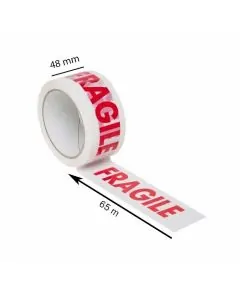 Transparent, 40microns, Fragile Handle with Care, Self adhesive, Tapes, 48mm x 65m, Pack of 12