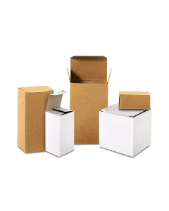 White, 03ply, Reverse Tuck In, Corrugated, Multipurpose, Boxes, 5in x 4in x 2in, Pack of 100